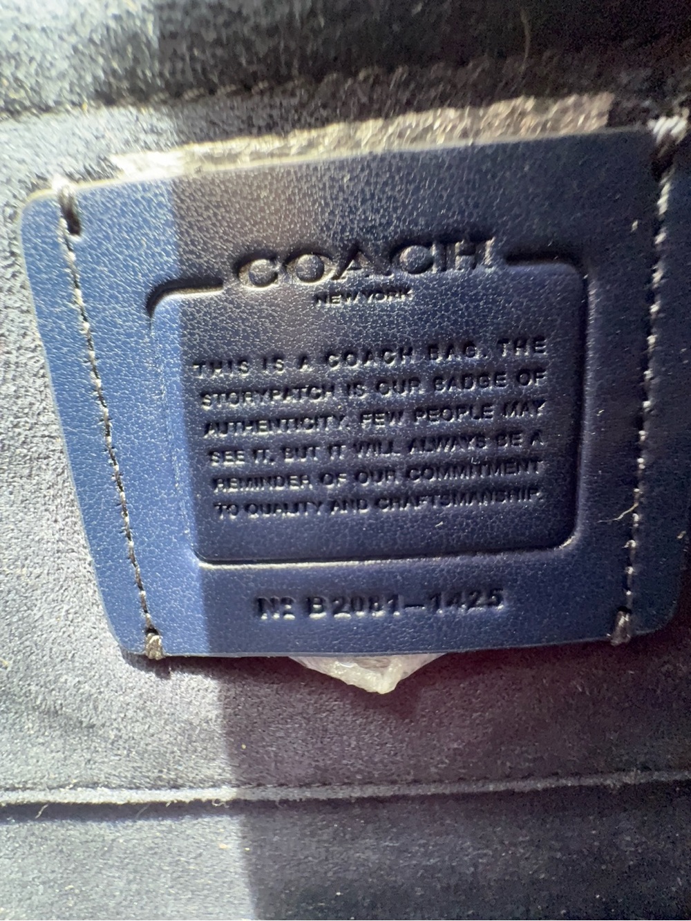 COACH Blue Butterfly Embellished Leather Shoulder Bag - Picture 4 of 8